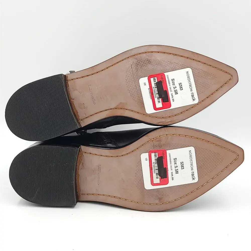 Linea Paolo Women Block Heel Ankle Booties Tatum Size US 5.5M Black Leather - Picture 5 of 5